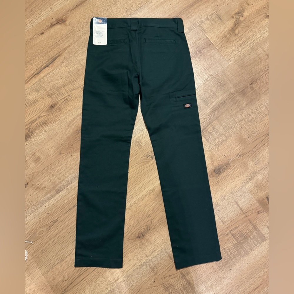 Dickies Forest Green Skinny Straight Boys Trouser Pants Size 12 NWT